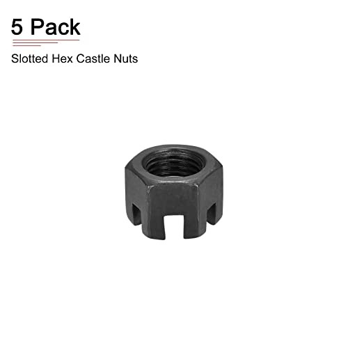 (DxP) Slotted Hex Castle Nuts – 5Pack – Good for Machinery Repairing M14x1.5mm