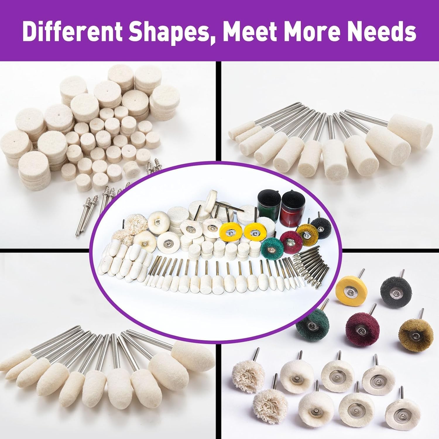 114 PCS Polishing Kit with 2Pcs Polishing Compound for Dremel, Abrasive Polis…