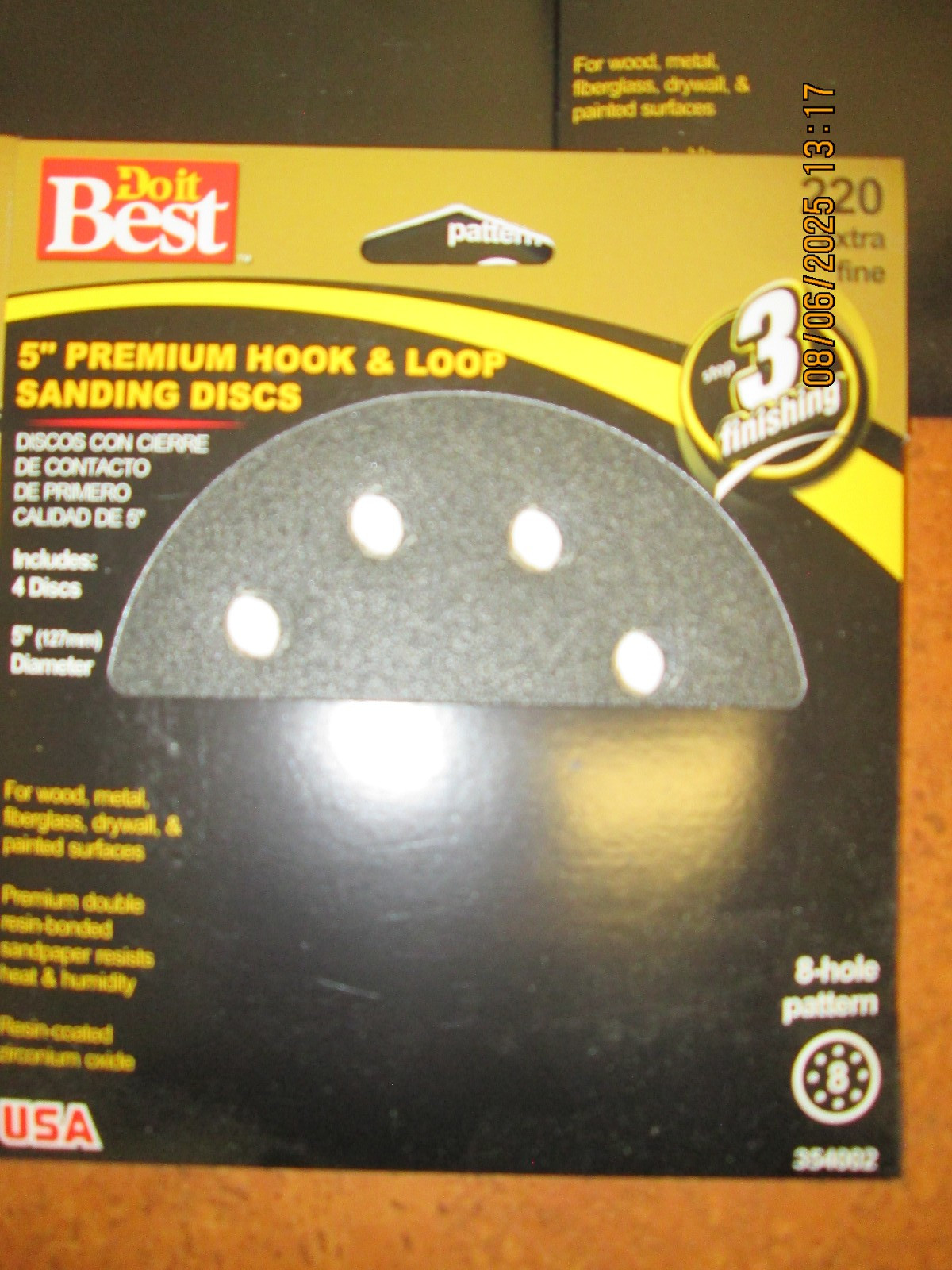 Do It Best 5″ 220 Grit Extra Fine Sanding Disc #354002