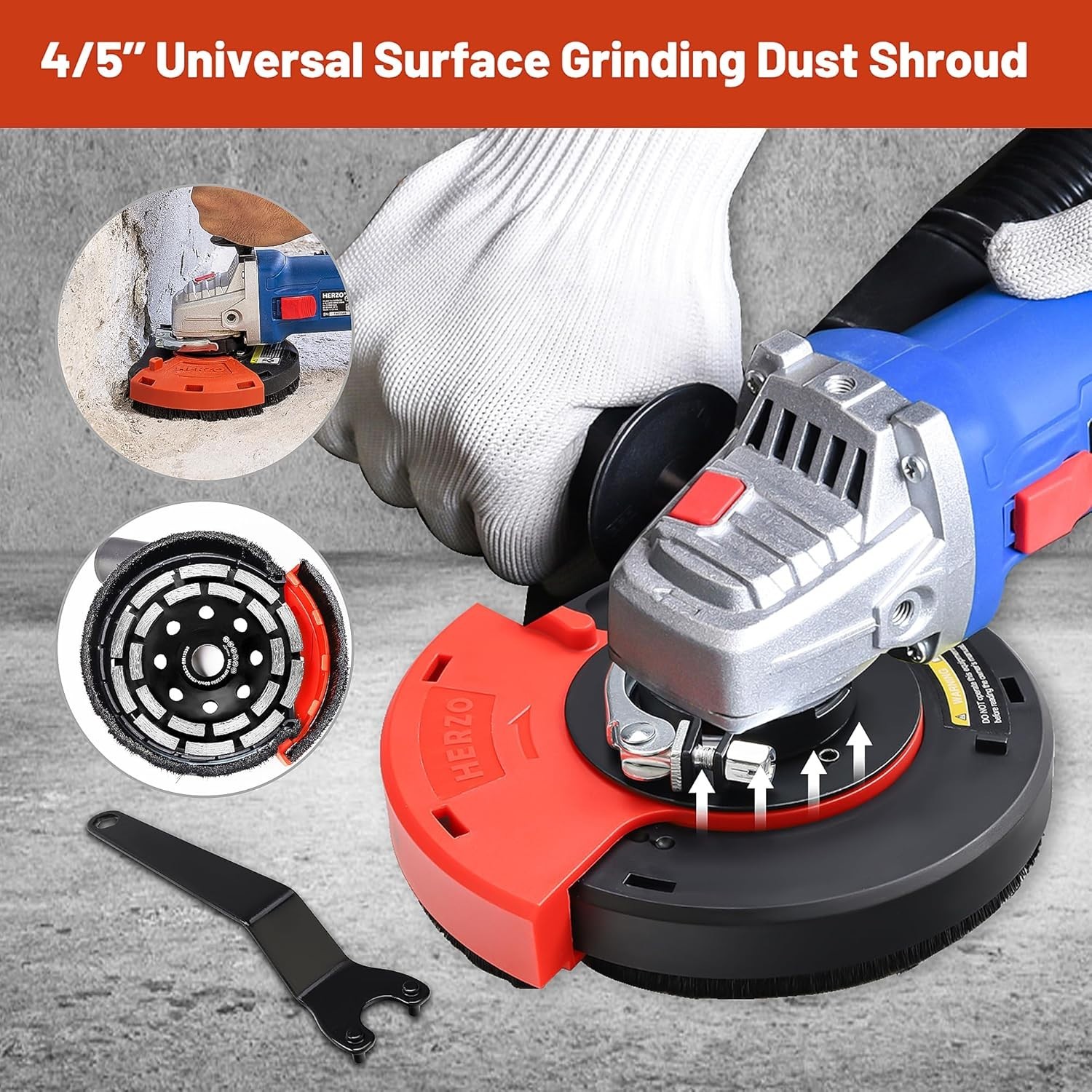 Universal Surface Grinding Dust Shroud & Diamond Grinding Cup Wheel 5″