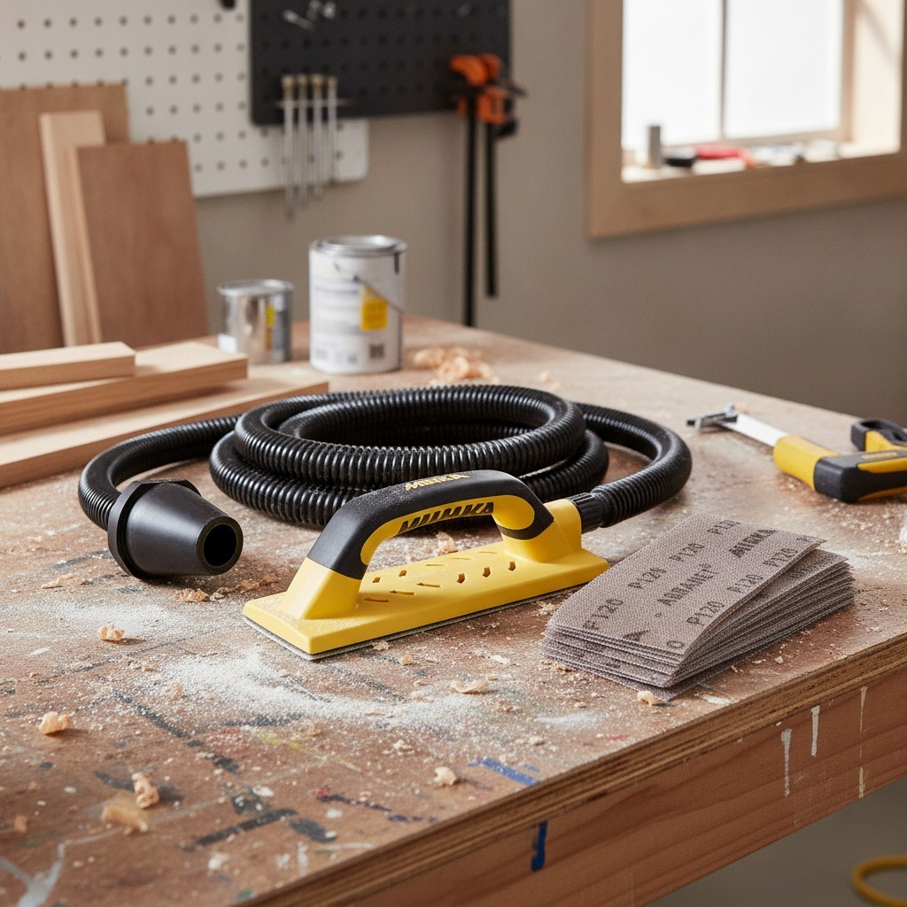Ergonomic Hand Sanding Kit 80x230mm – Includes Dust Extraction Hose & Abrasives