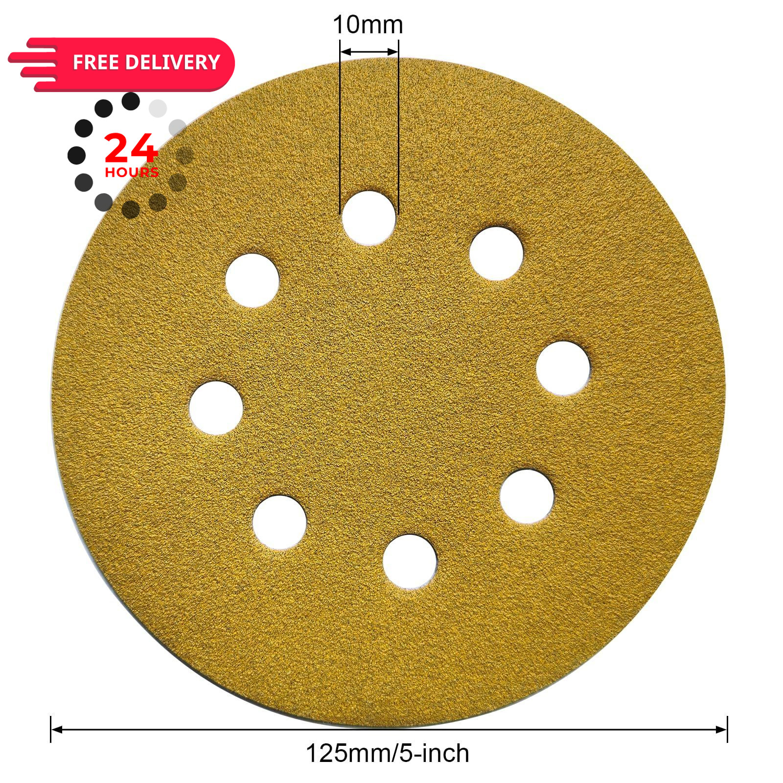 50 Pcs 5 Inch 8 Holes Dustless Sanding Discs, Hook & Loop Sandpaper 80, 120,…