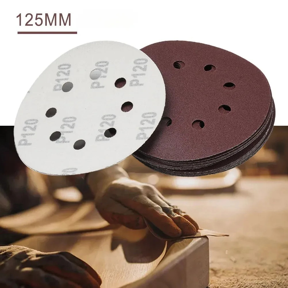 8 Hole 125mm Sandpaper Woodworking Metal Grinding Disc Abrasive Polishing Tool 4
