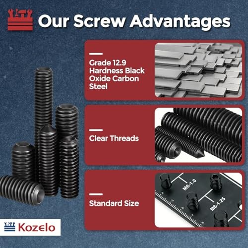 Pcs Cup Point Socket Set Screws – [] Carbon Steel – Black Oxide M6-1×6 50