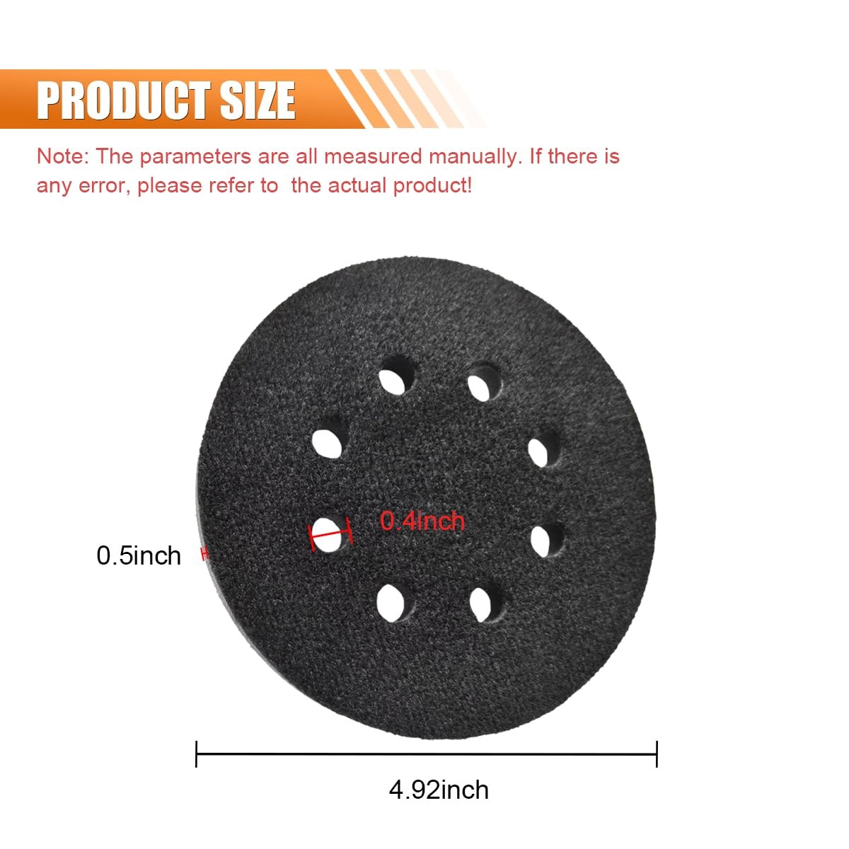 5 Inch 8 Hole Hook and Loop Backing Pad Protector MultiHole Pad Saver for Ra…