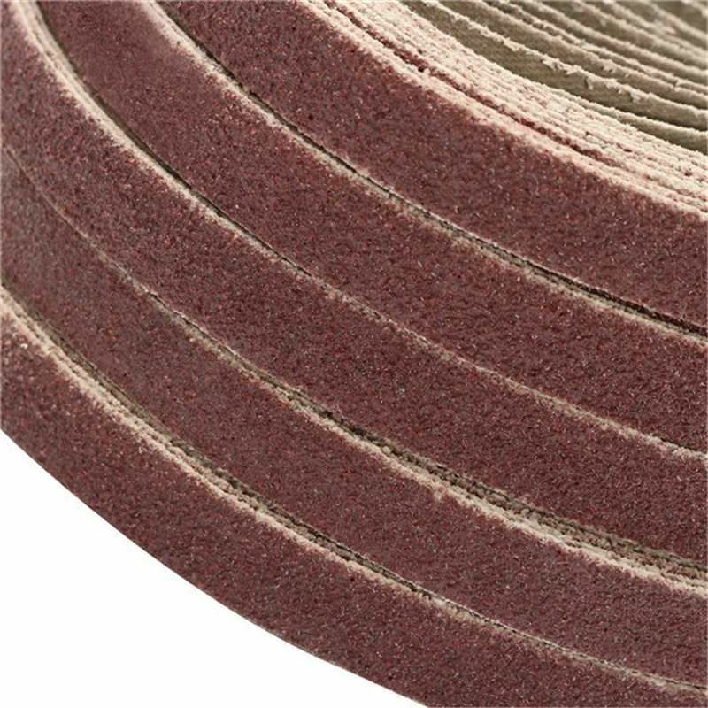 10Pcs 15x452mm Sanding Belt 60/600 Grit for M10 Sander Adapter Polishing Machine