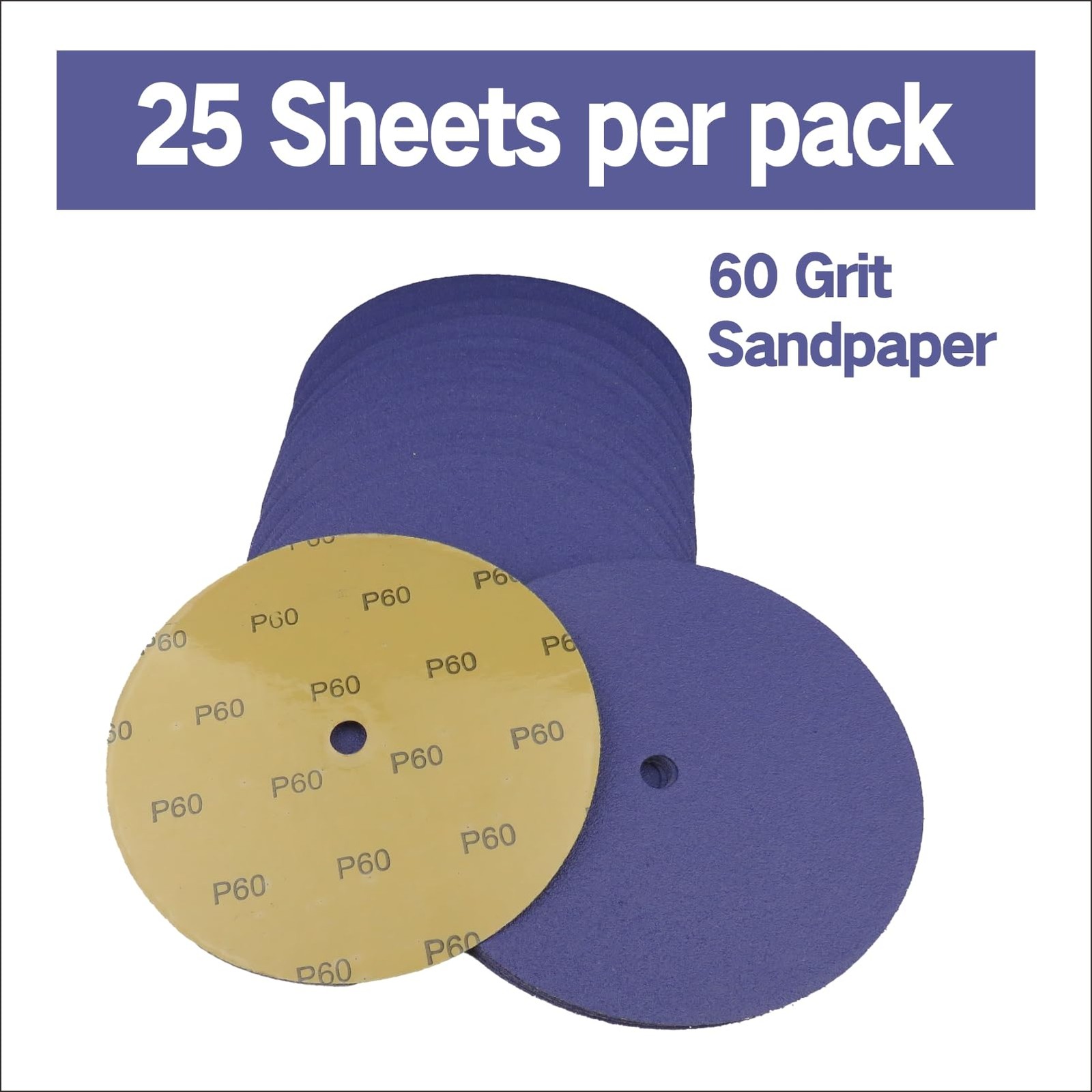 JLD 9″ Sanding Disc, 60 Grit Blue Zirconia Sticky, for JLD109 Lawn Mower Blad…