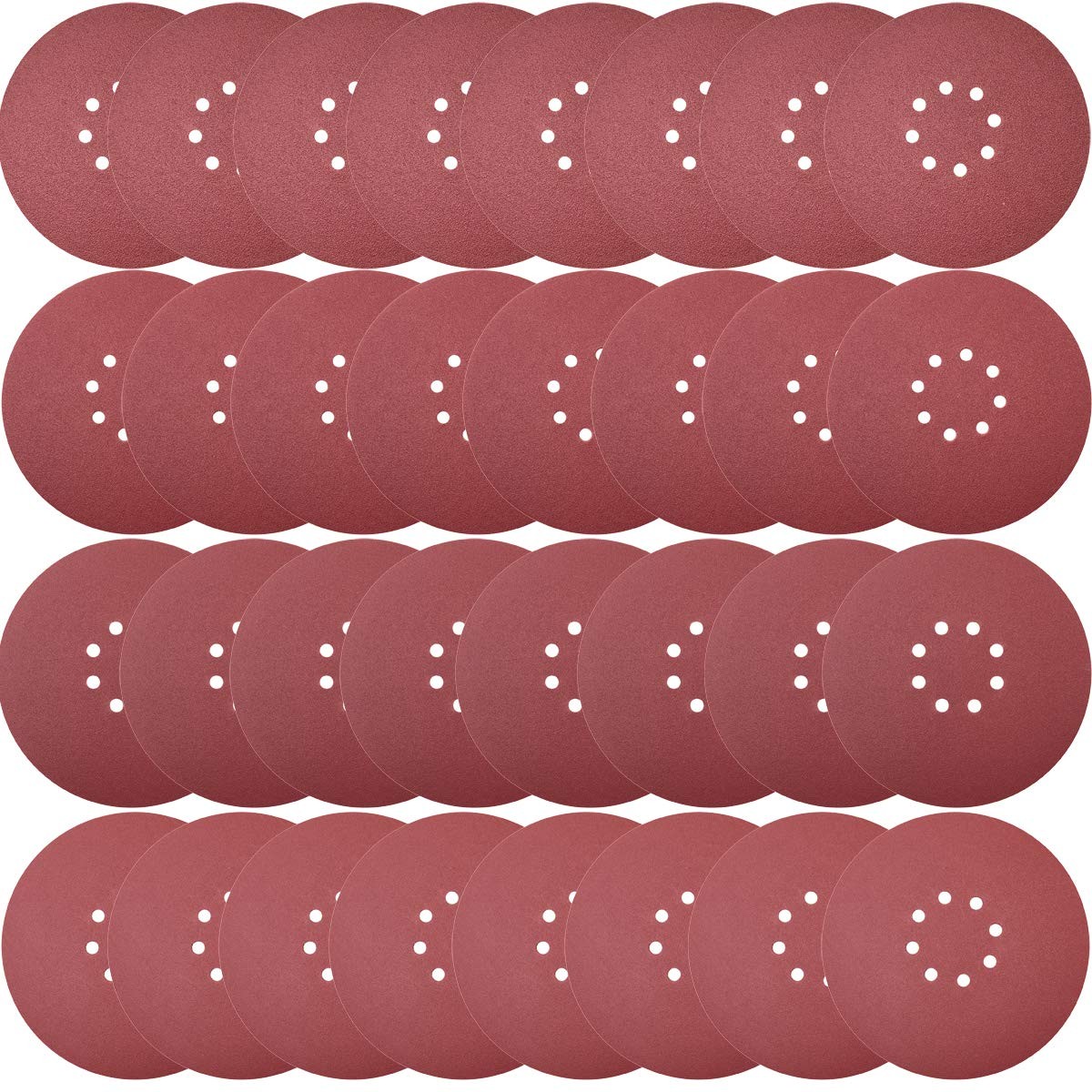50 PCS 9 Inch 8 Hole Drywall Sanding Disc – 60 80 120 150 240 Grits, 9 inch