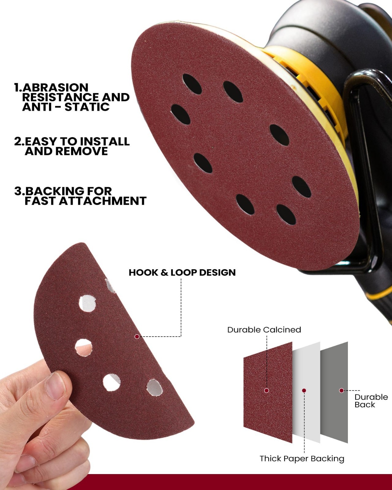 350 Pcs 5″ Hook & Loop Sanding Discs for Random Orbital Sander – 60-600 Grits, 1
