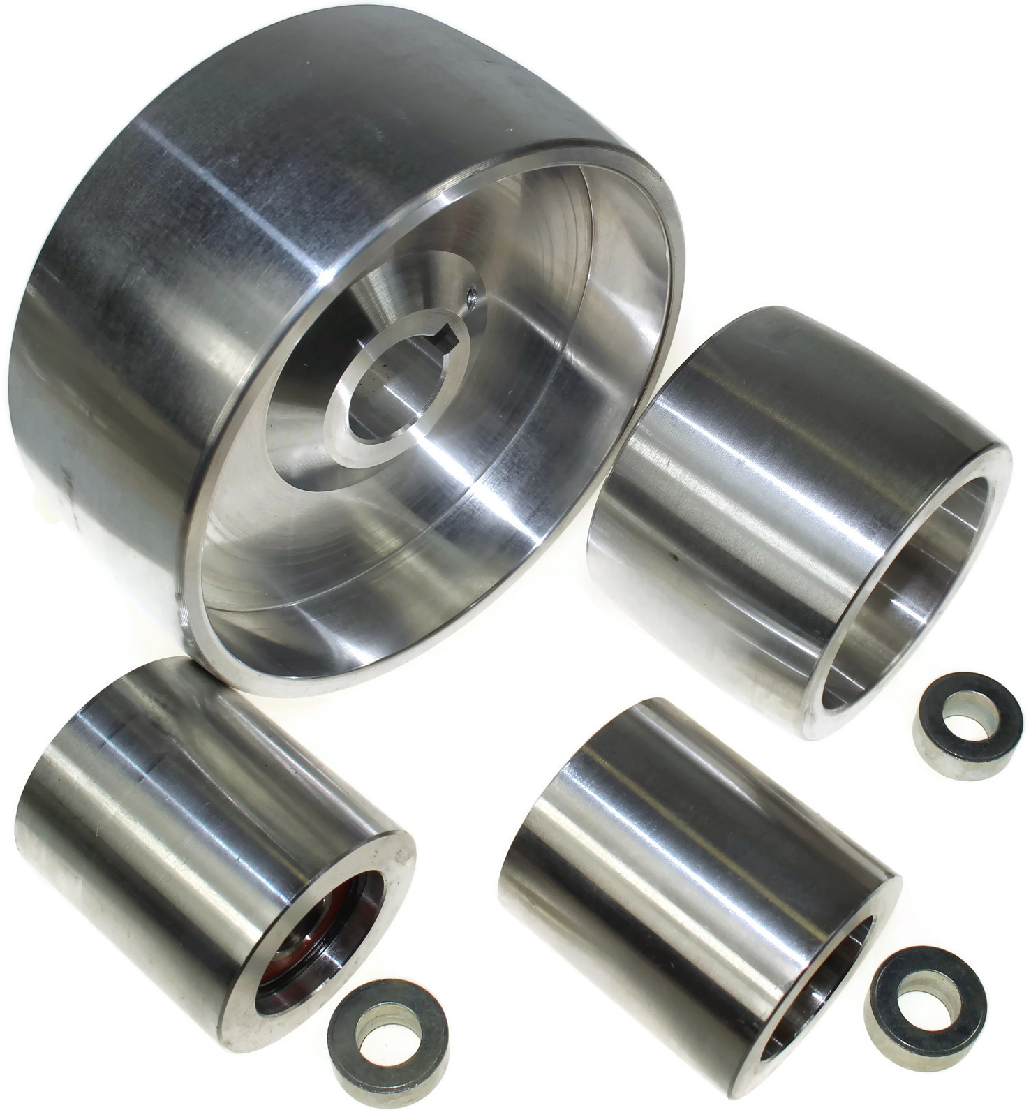 2×72″ Belt Grinder wheels-5″ Drive-19mm shaft, 3″ Track-2″ Idler-Hinge Bracket