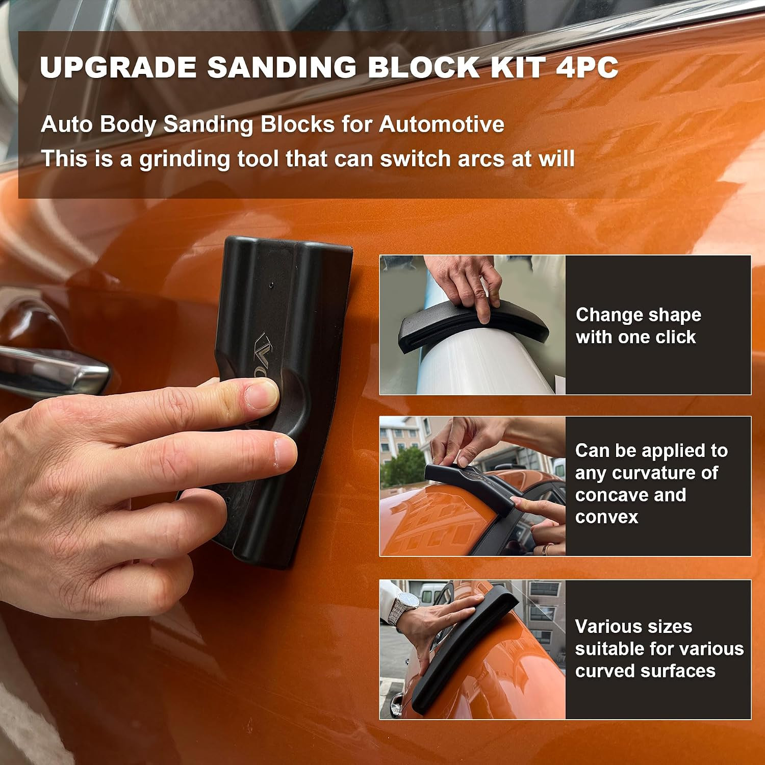 24Pcs Adjustable Sanding Block Kit,Hand Abrasives Auto Body Sanding Block Set