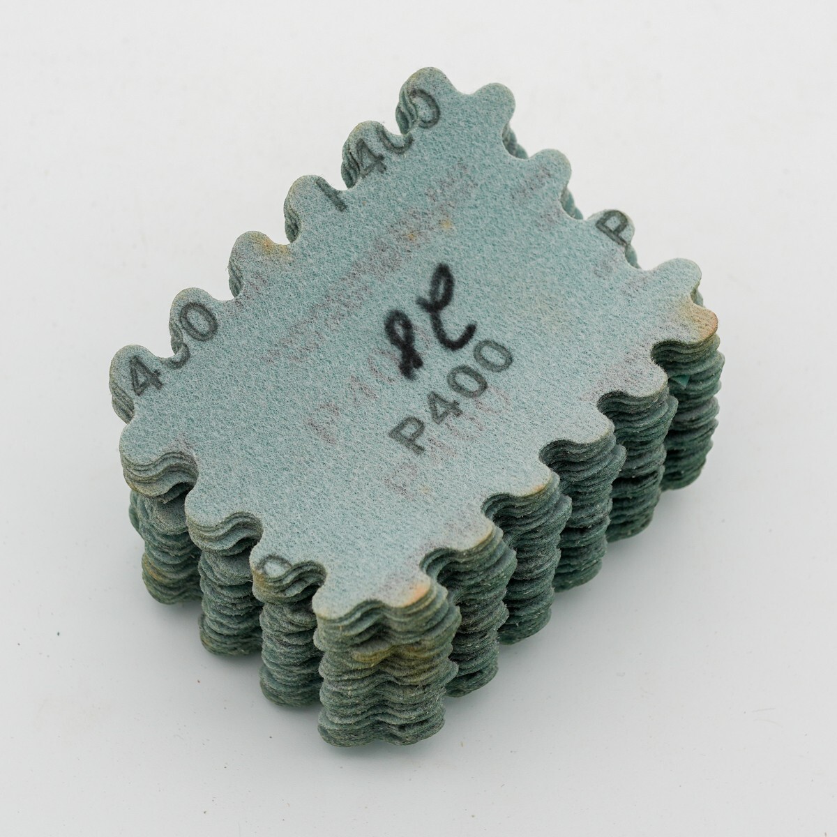 3×4″ Hi~Per Blue sanding disc, 400 grit, Hook N Loop, x80, Performance Abrasives