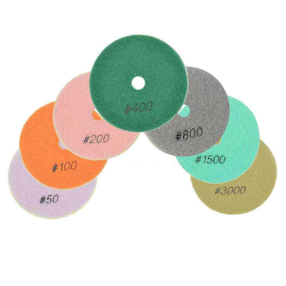 Specialty Diamond BRTW438 7 Pcs 4 Inch Diamond Wet Polishing Pad Set