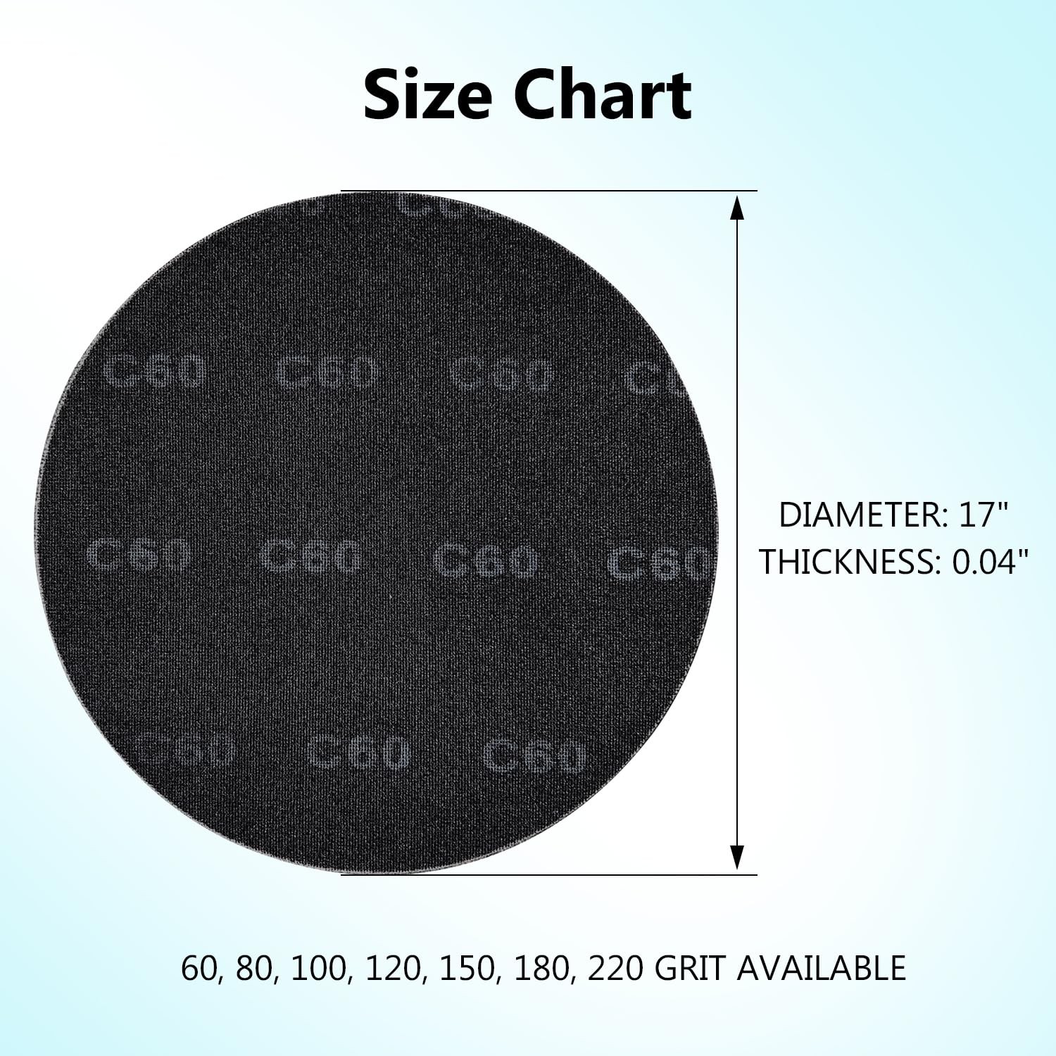 10 PCS 17 Inch Sanding Screen Discs Black Silicon Carbide Mesh 180 Grit Wood