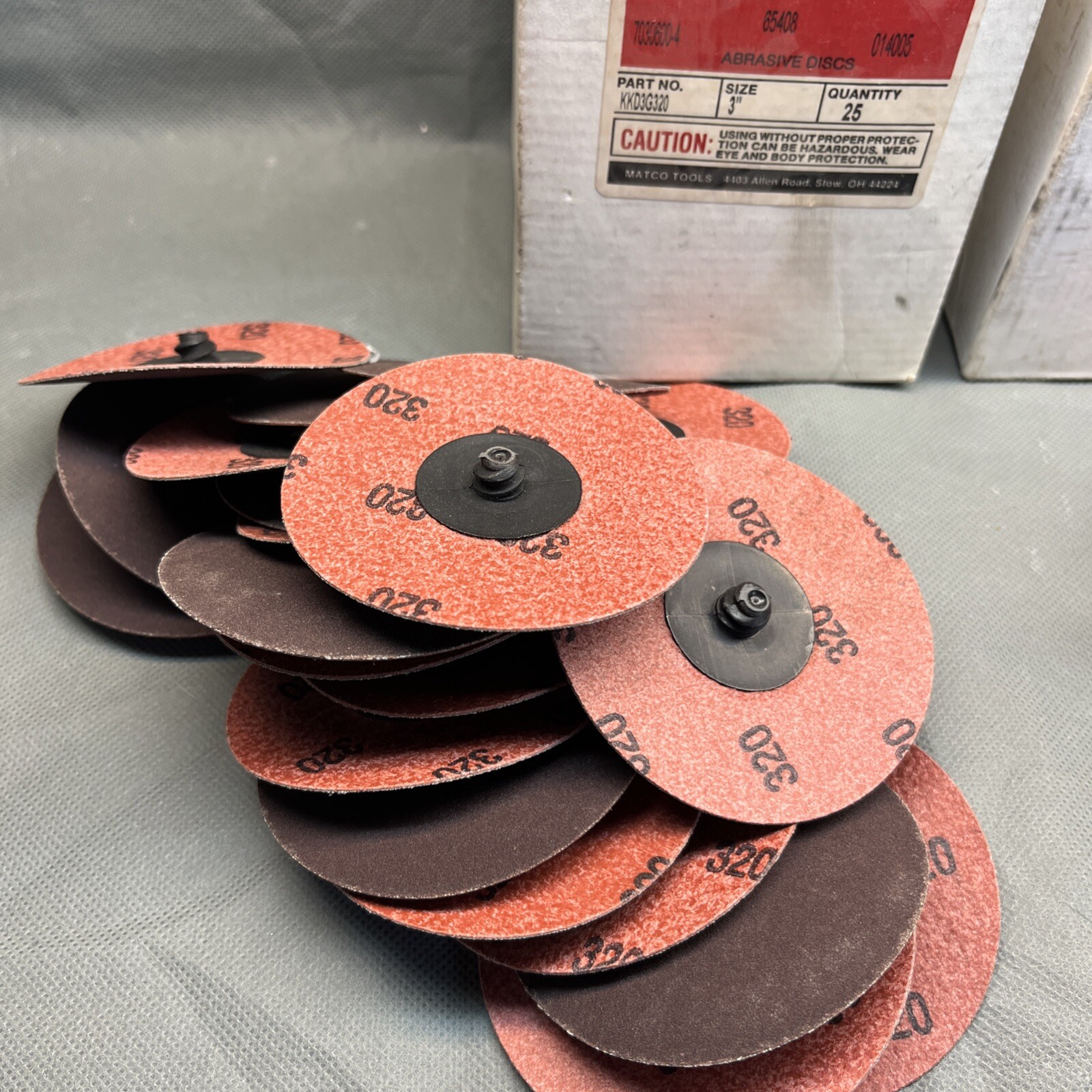 Matco Tools Kwik-Klik 3” Abrasive Sanding Discs 320 And 80 Grit Mixed Lot