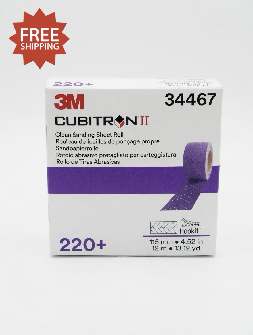 3M Cubitron II Hookit Clean Sanding Sheet Roll, 34467, 220+ grade, 115 mm x 12 m