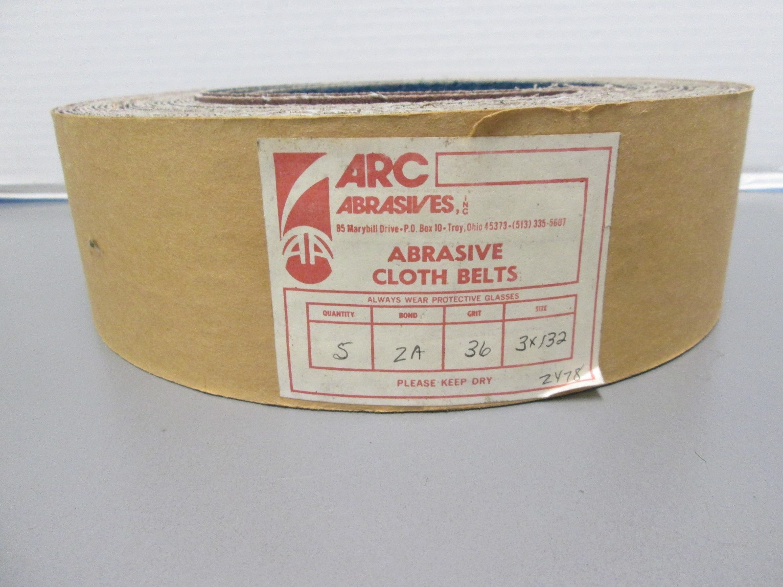 3″ X 132″ X 36 GRIT ZIRCONIA ARC SANDING BELT