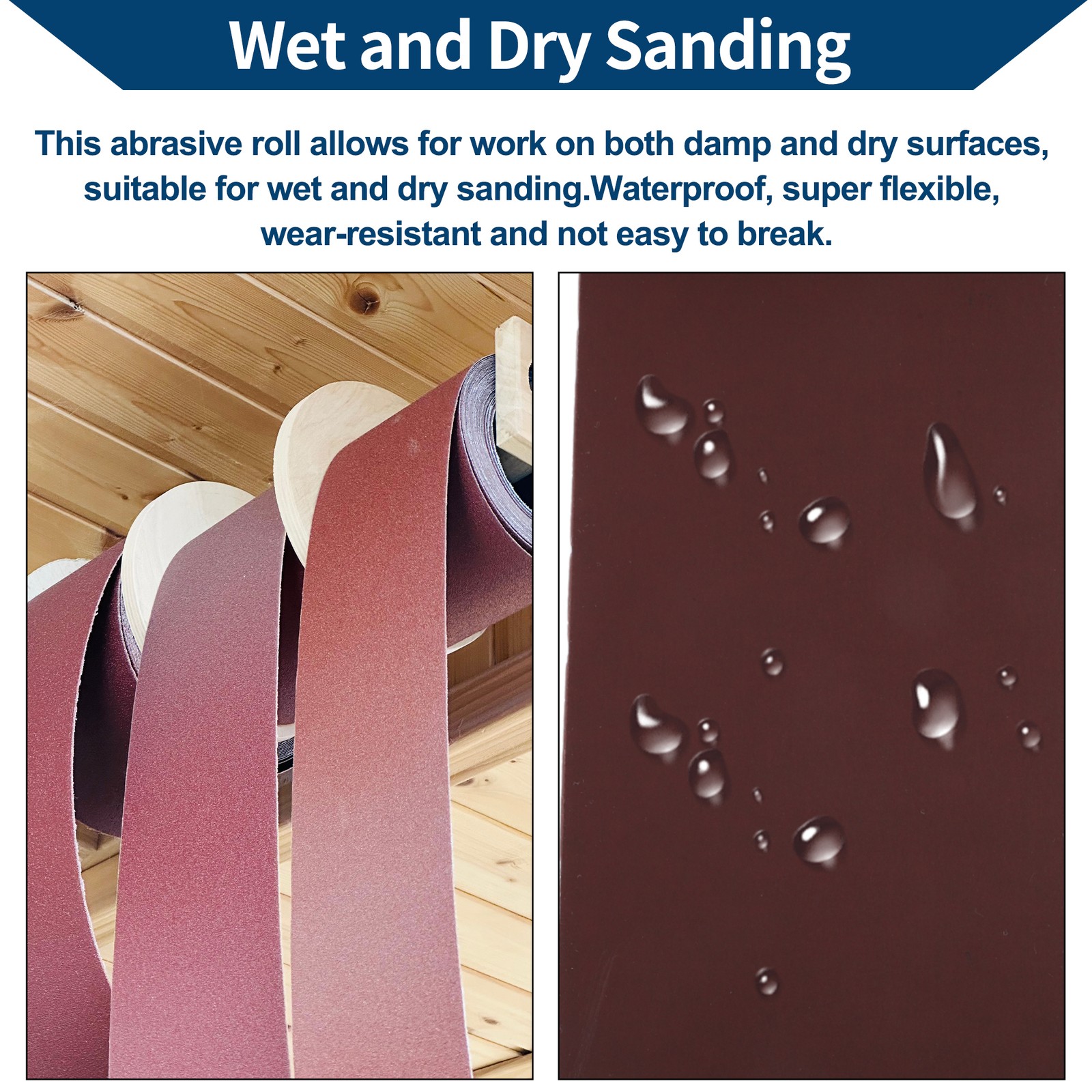 P2000 Long Board Sanding Paper 393.70″x3.94″ Red Sanding Roll
