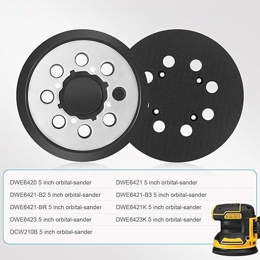 New 5″ 8-Hole 4-Screw Sander Pad Hook Loop For Dewalt DWE6421 N329079 DWE64233
