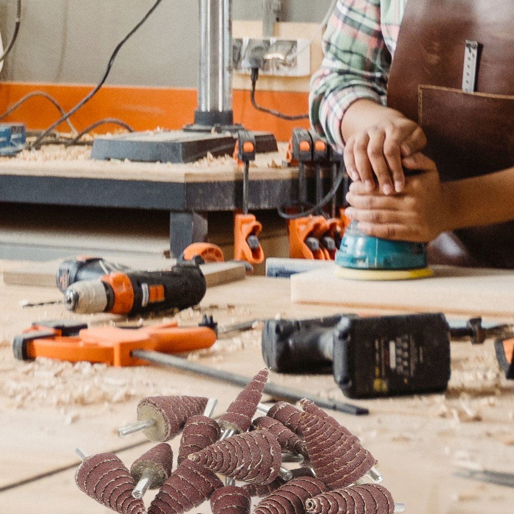 Small Abrasive Flap Wheels Kit with Cone Shaped Sandpaper for Efficient Grinding