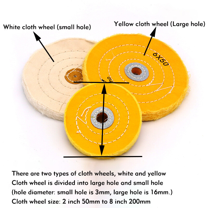 2″- 8″ Spiral Stitched Cotton Buffing Polishing Wheel Mop 50 Layer Bench Grinder