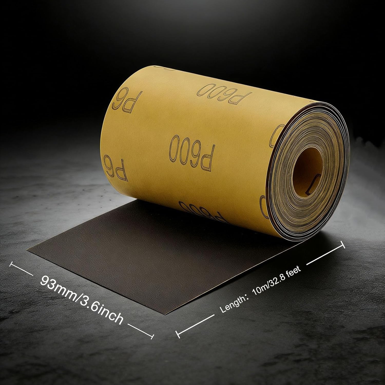 1000 Grit Sandpaper Roll, Silicon Carbide Wet Dry Longboard Sand Paper, 3-2/3″ W