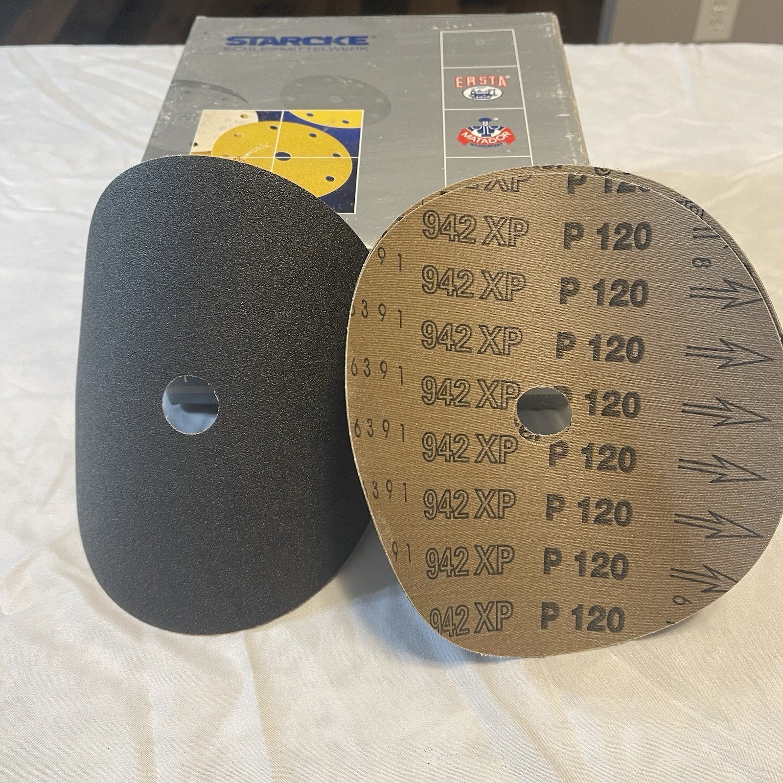 Sanding Discs Starke P120 50 Pieces In Box 7” 22 MM Center Hole New Old Stock