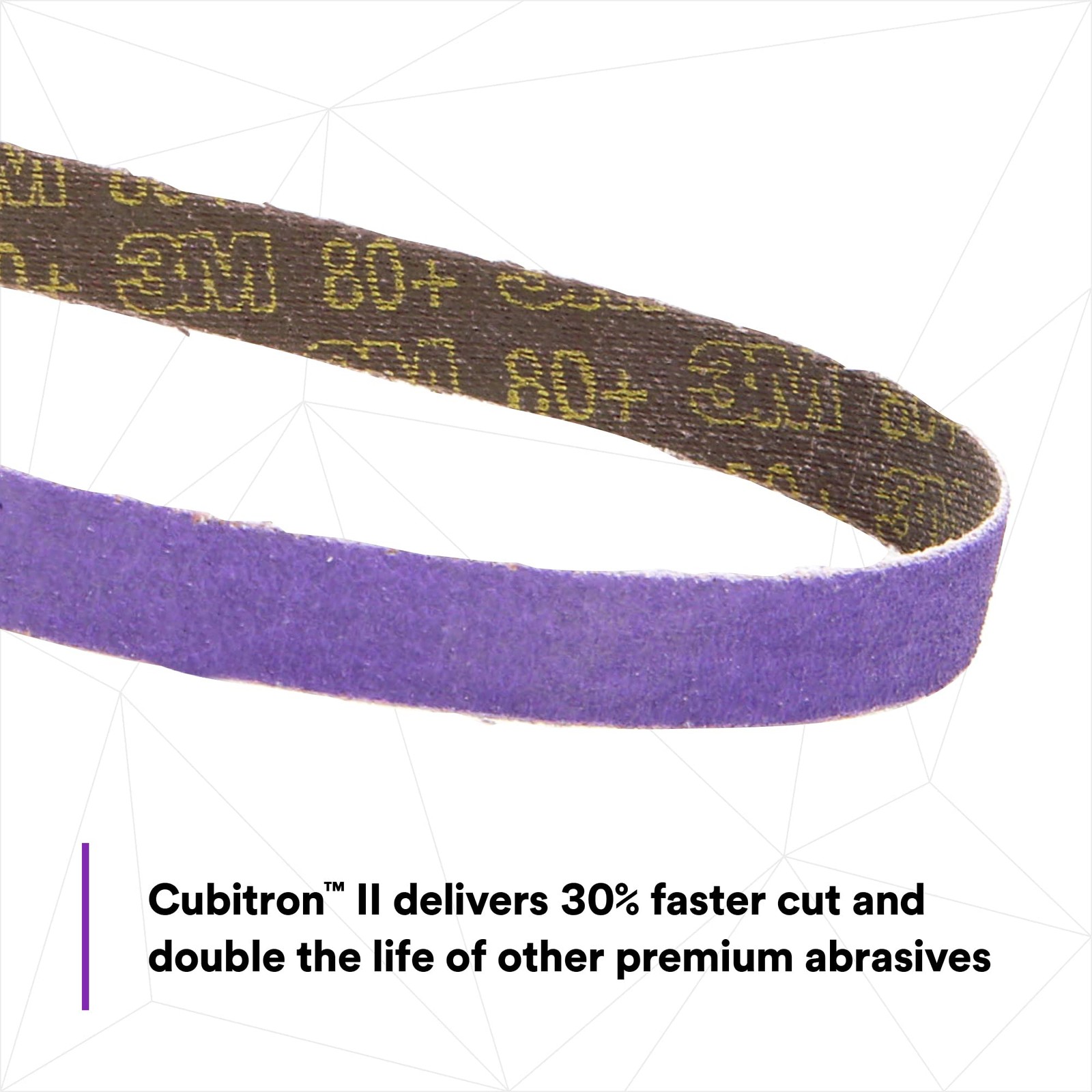3M Cubitron II File Belt, 33446, 80+ Grit, 1/2 in x 18 in, File Belts, Resin