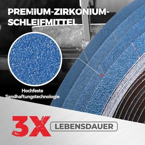 3/8 x 13 Inch Zirconia Sanding Belts, 40Pcs 10 Each of 40/60/80/120 Assorted Gri