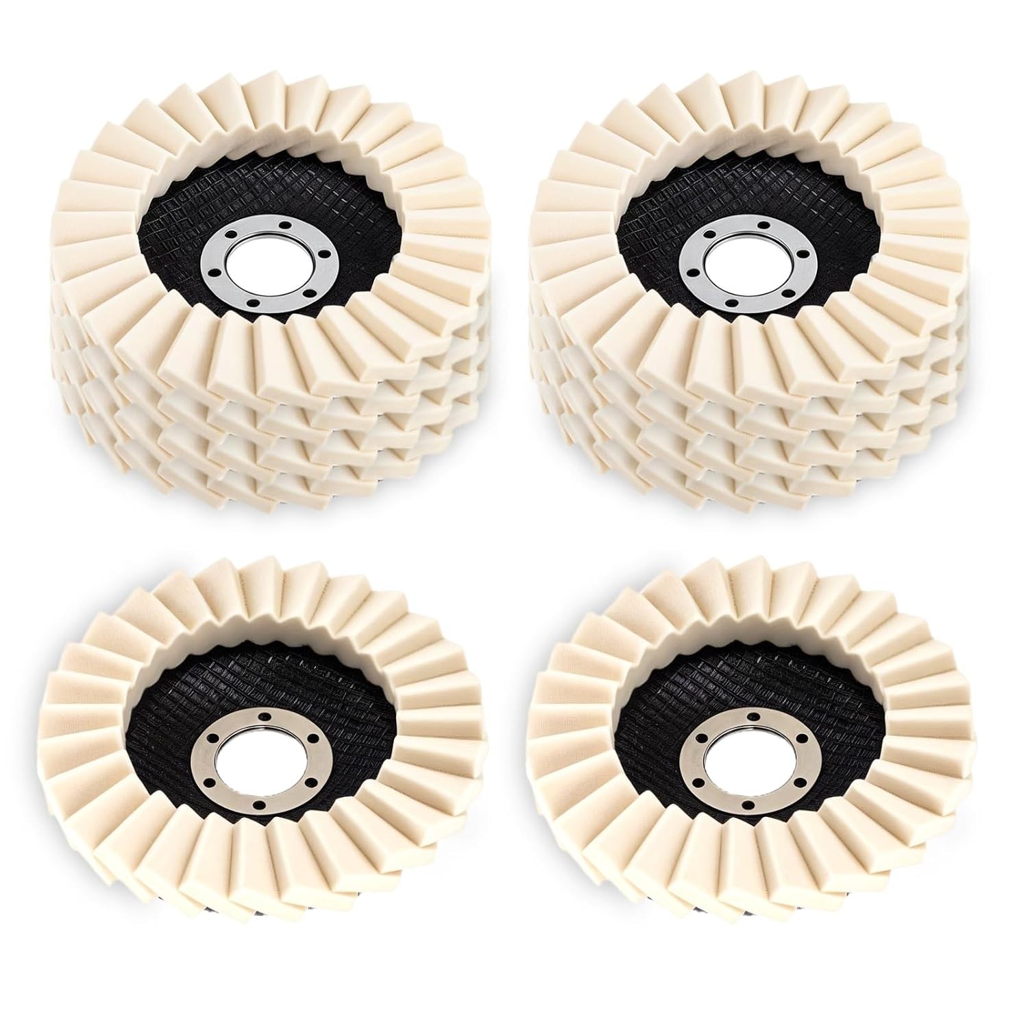10 Pack Wool Felt Flap Disc Abrasives 4-1/2″ x 7/8″ Thicken Arbor Kit Buffing