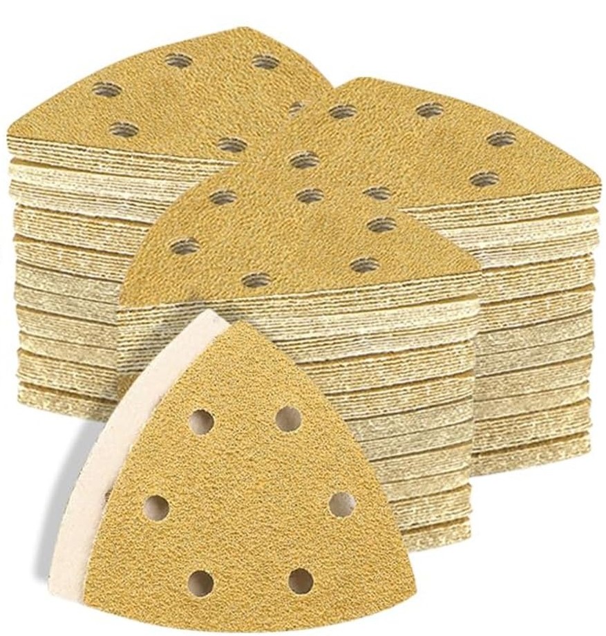 96 PCS Triangle Mouse Sanding Sheets 6 Hole 60-320 Grit Hook Loop Sander Discs