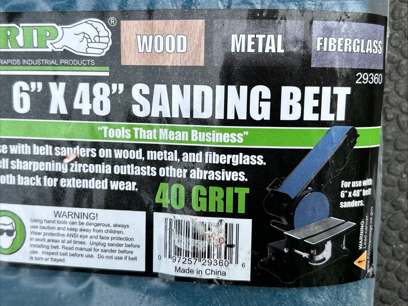 4PCS Grip Brand 6×48 in Sanding Belts 40 & 80 Grit Belt Sander Sandpaper Qty 4