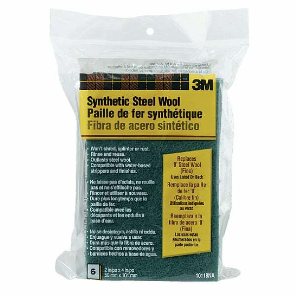 (18-6pk)-3M #0 (2″X4″) Synthetic & Abrasive Particles Steel Wool Model: 10118NA
