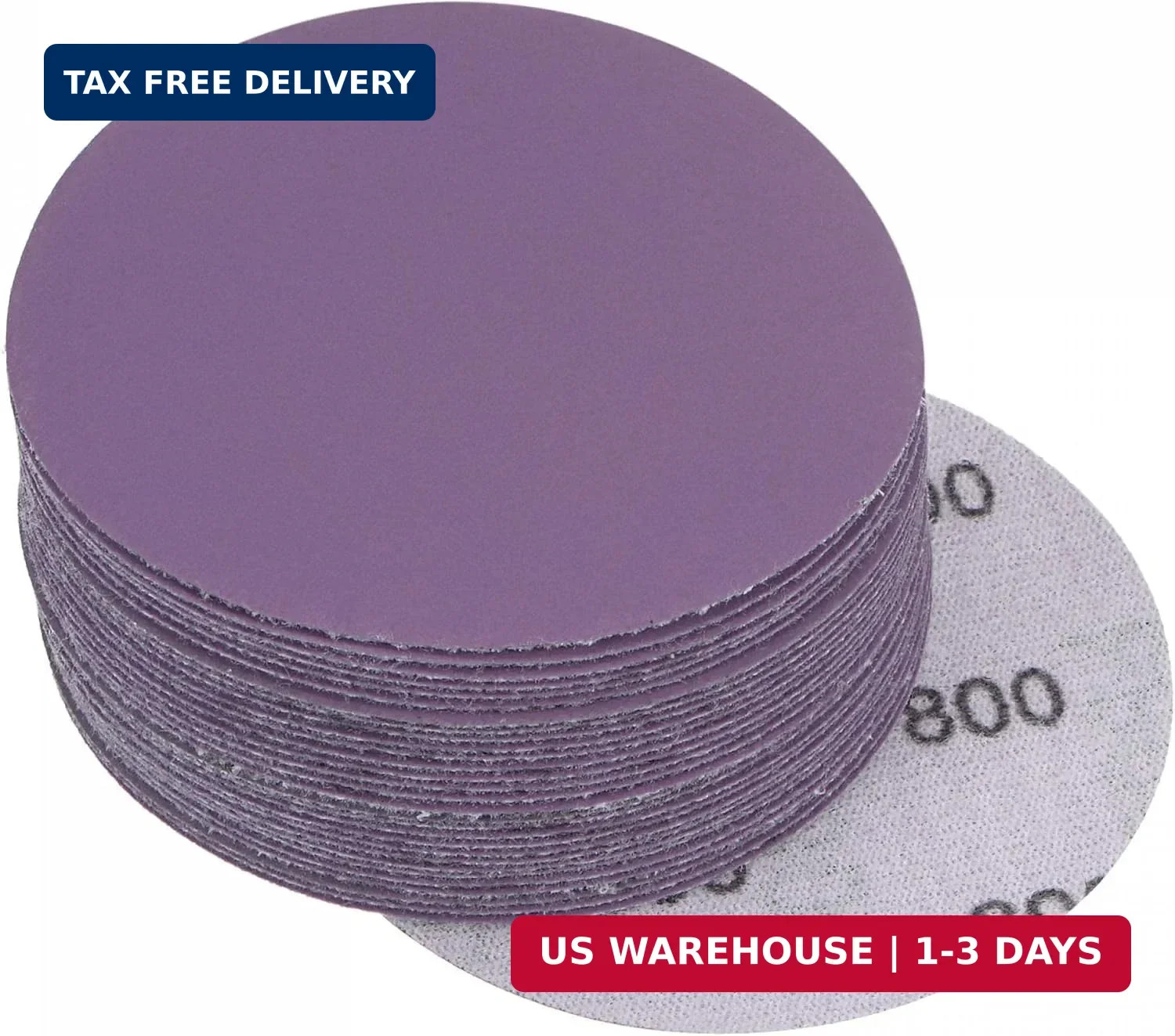 30Pcs 3-Inch Purple Sanding Discs 800 Grits Hook and Loop Professional Al