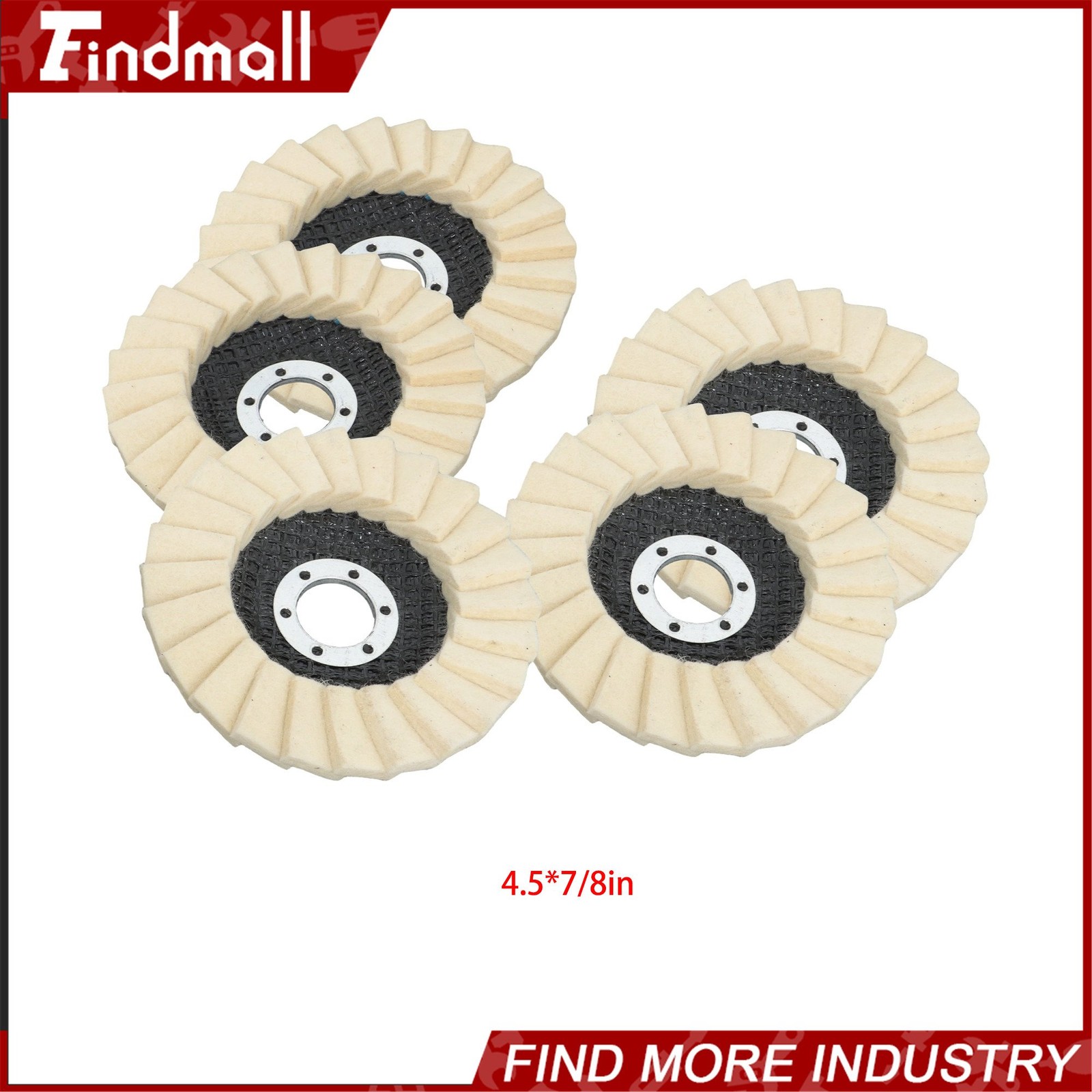 Findmall 8 Pcs Wool Polishing Wheel Disc and Polishing Compounds Set 4.5″ x 7/8″