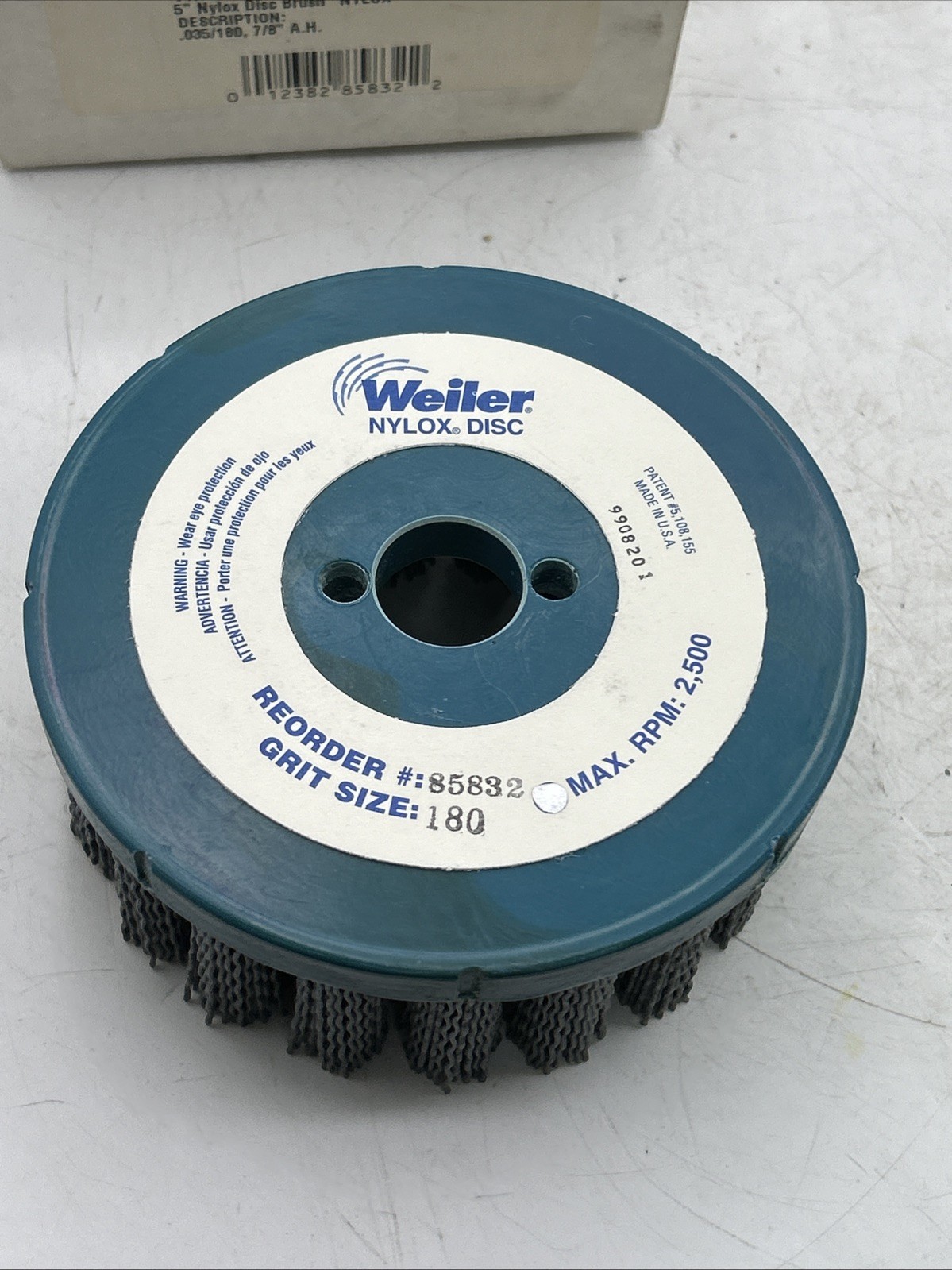Weiler 85832 5″ Nylox Disc Brush 180 Grit 2500rpm See Pics 30 Day Warranty