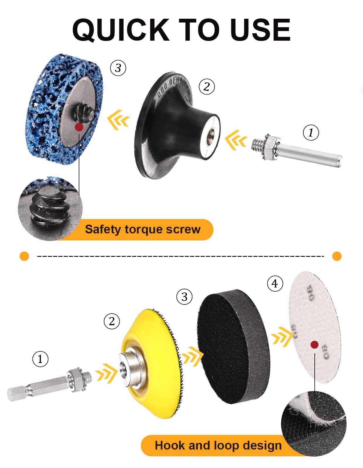 221PCS 2″ Sanding Discs Set with 1/4″ Holder for Die Grinder & Power Drill – Pol
