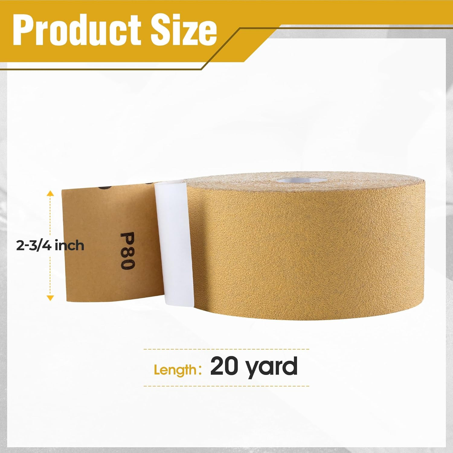 PSA Sandpaper Roll 80 Grit 2-3/4In X 20 Yards Self Adhesive Sticky Back Longboar