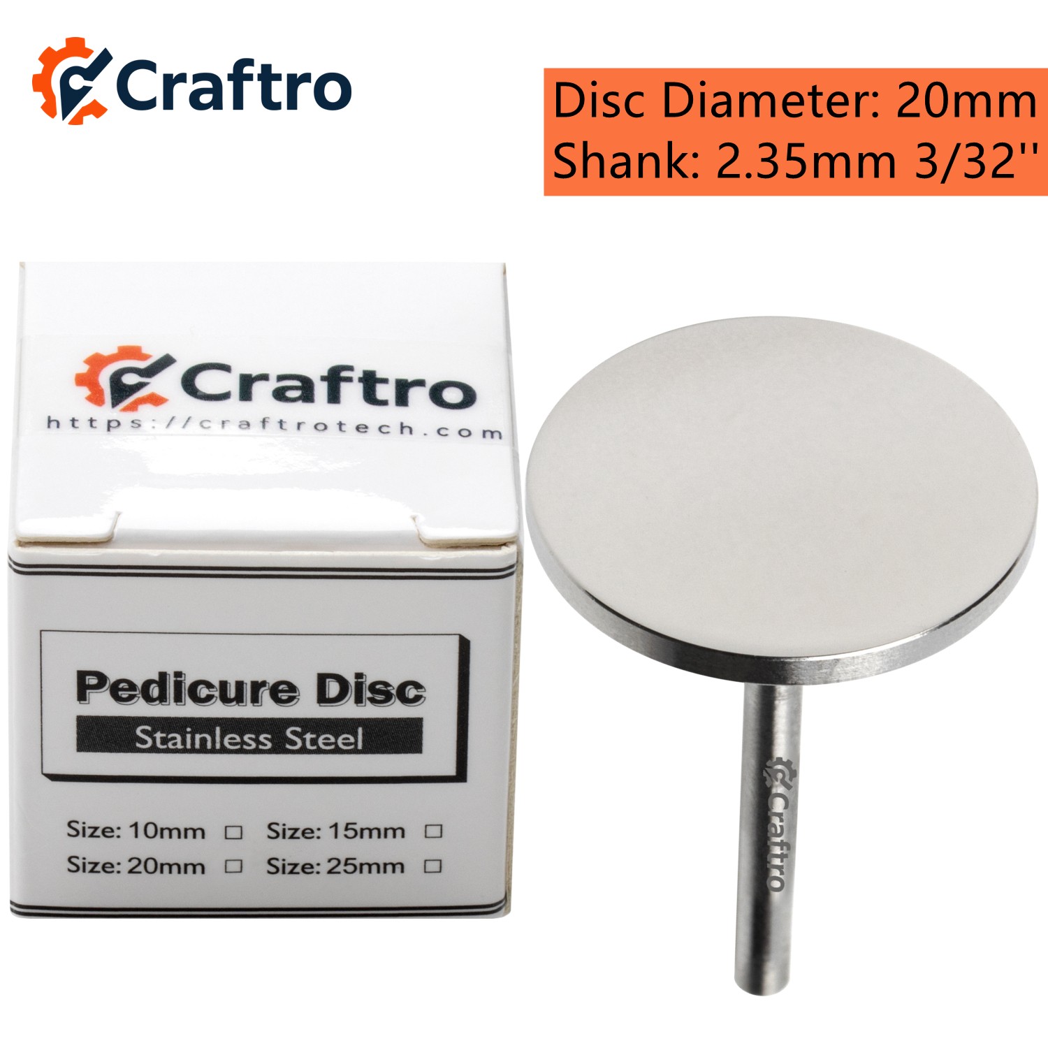 Craftro Aluminum Oxide Sandpaper Stainless Less Disc C M F Grit 3/32” Shank