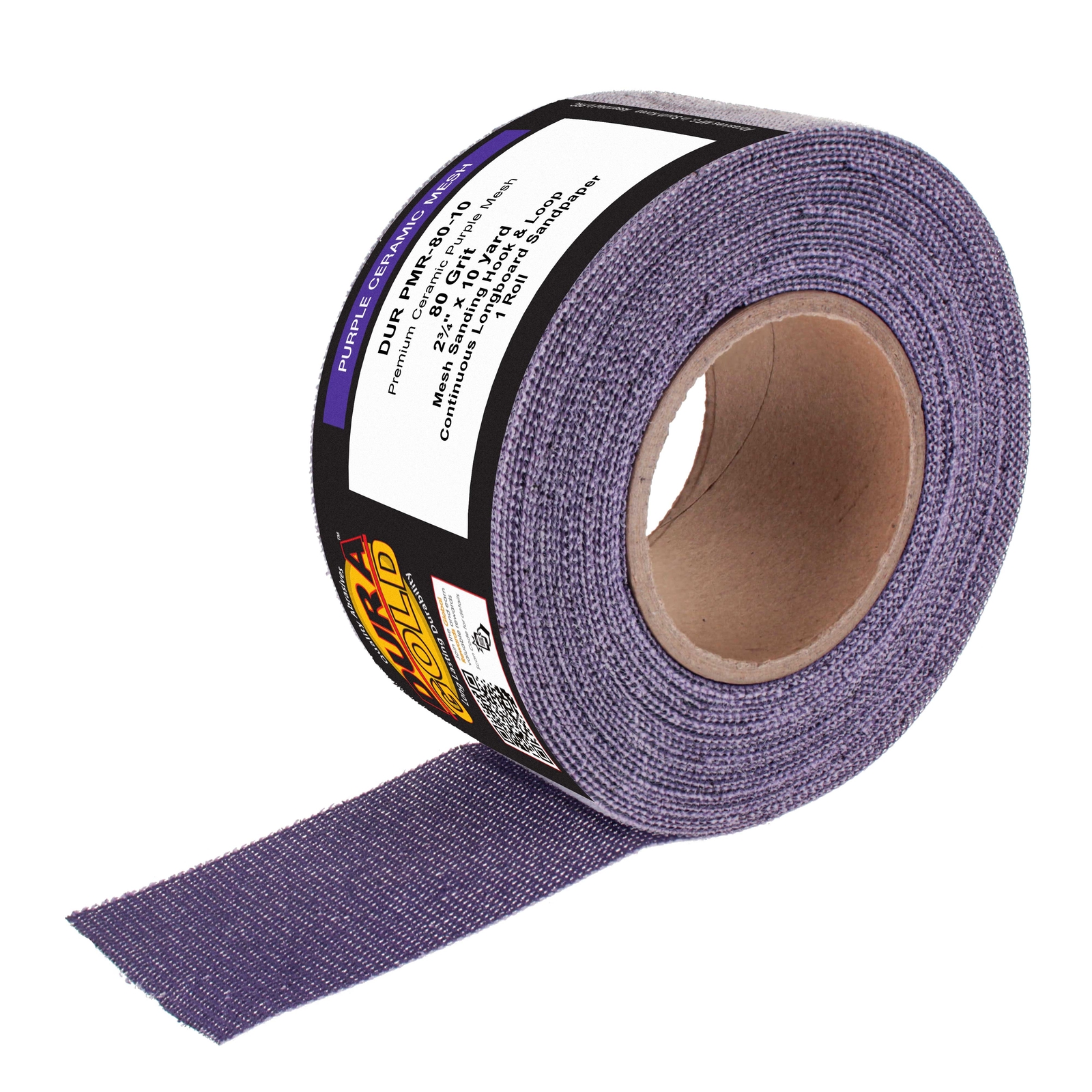 80 Grit Purple Ceramic Mesh Longboard Sandpaper, 2-3/4″ Wide 10 Yard Roll