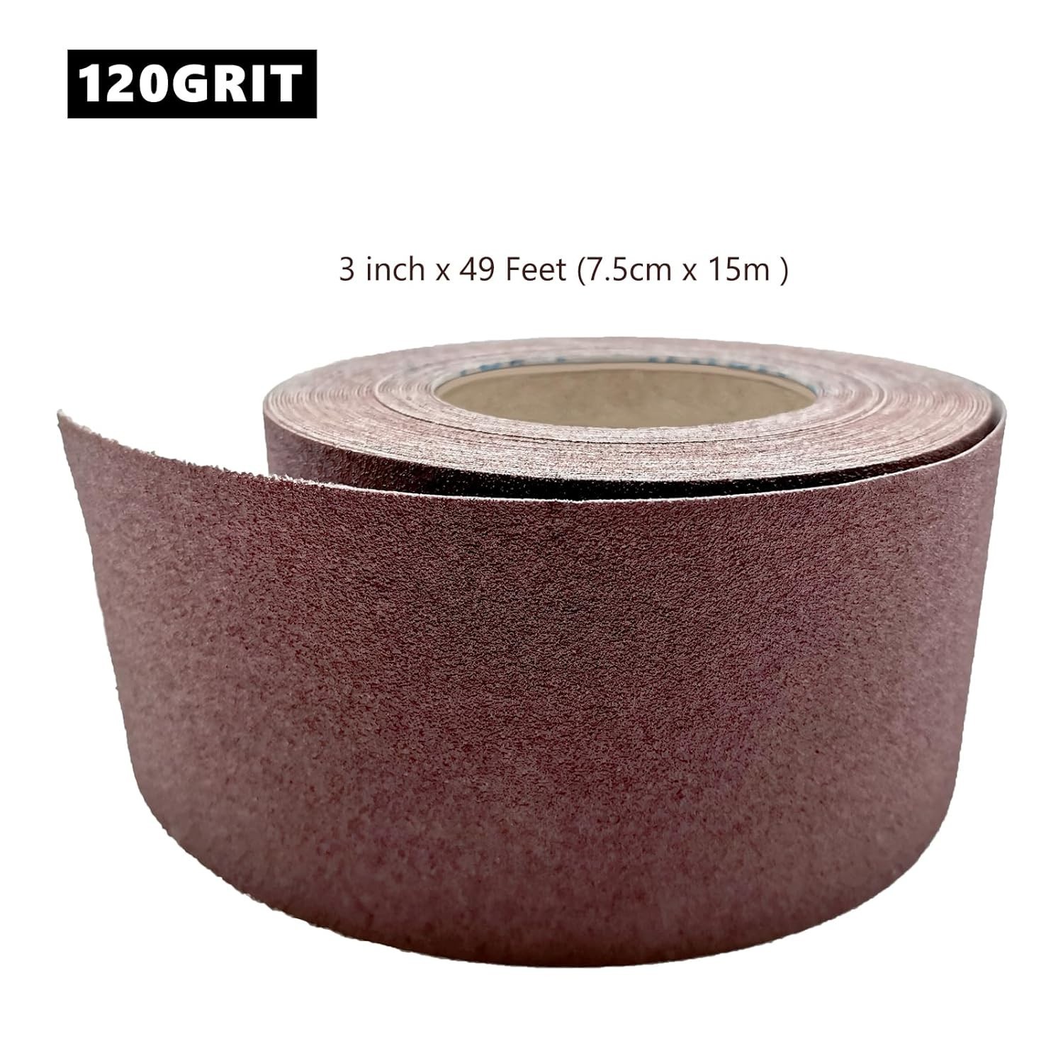 Emery Cloth Roll 120 Grit 3″x49ft Aluminum Oxide Sandpaper Metal Wood Auto