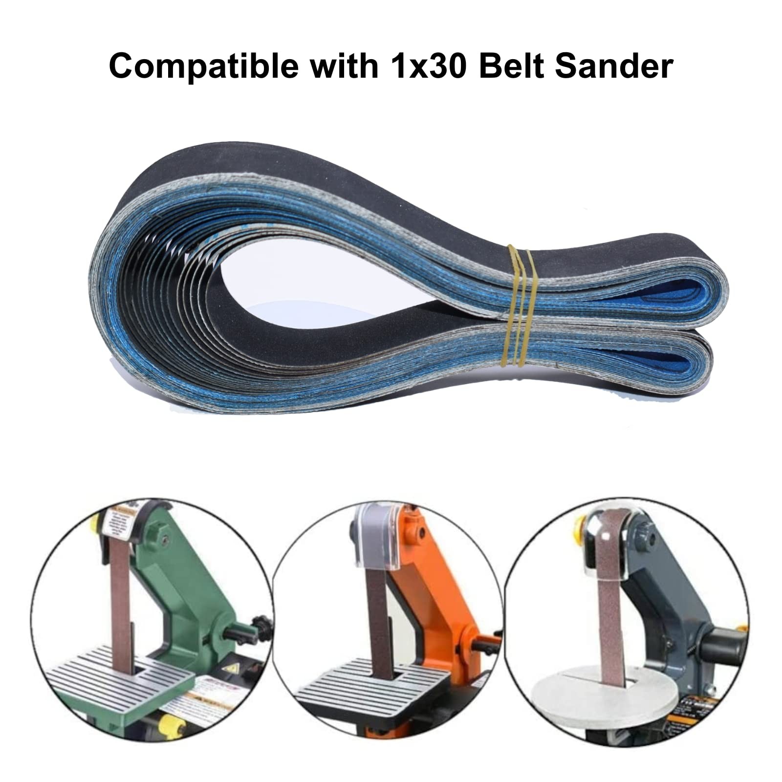 15 Pack 1×30 Silicon Carbide Sanding Belts 600 800 1000 Fine Grit Assortment