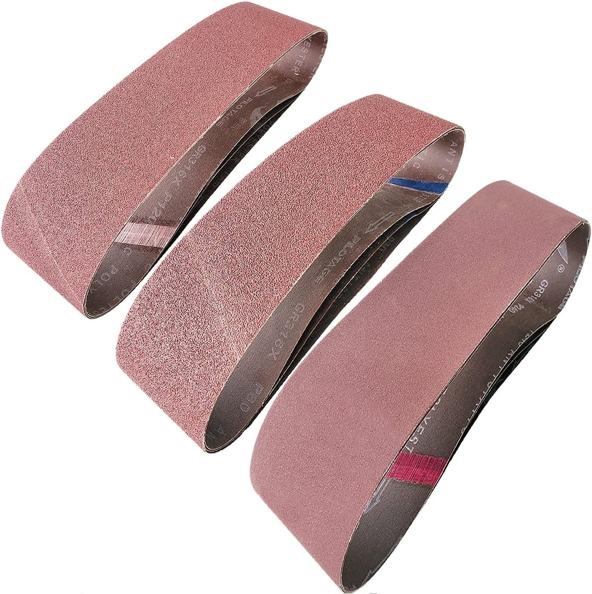 Anti-Static 4″x36″ Sanding Belts Set – 9 PCS with Aluminum Oxide Grits