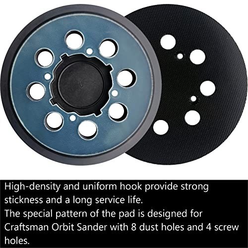 5 Inch Replacement Sander Pad for Craftsman CMCW220B & CMEW231 Sander 5″ 8 H
