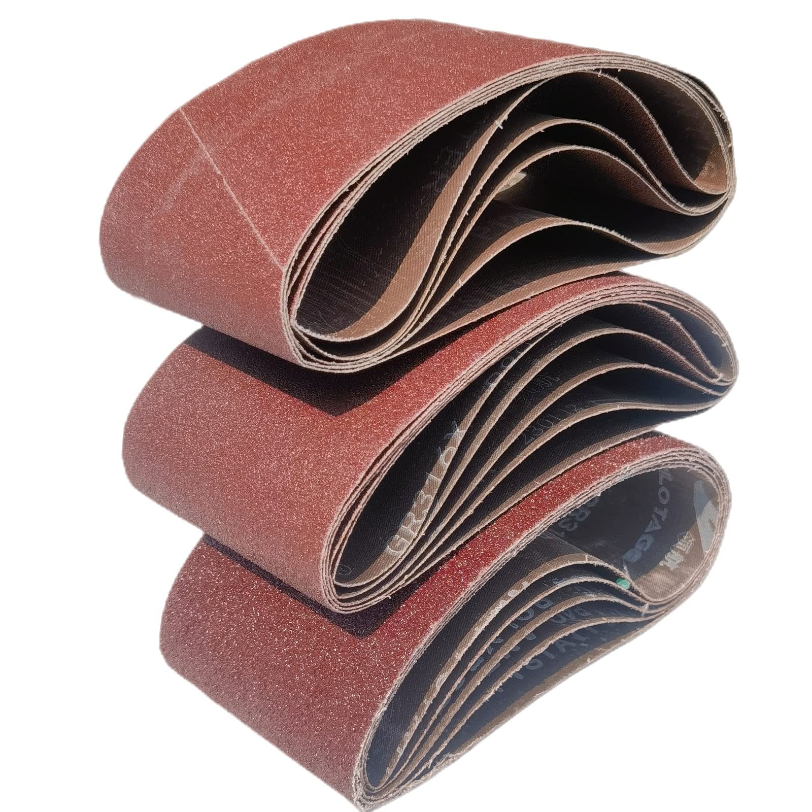 Tonmp 15 PCS 4″ x 21″ Premium Sanding Belts – 5 Each of 40 80 120 4×21 inch