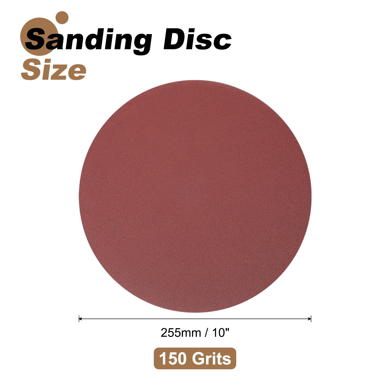 2pcs 10″ Hook and Loop Sanding Discs 150 Grits Aluminum Oxide Sandpapers