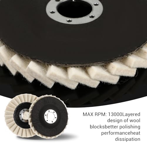 10 Pack Wool Felt Flap Disc Abrasives 4-1/2″ x 7/8″ Thicken Arbor Kit Buffing