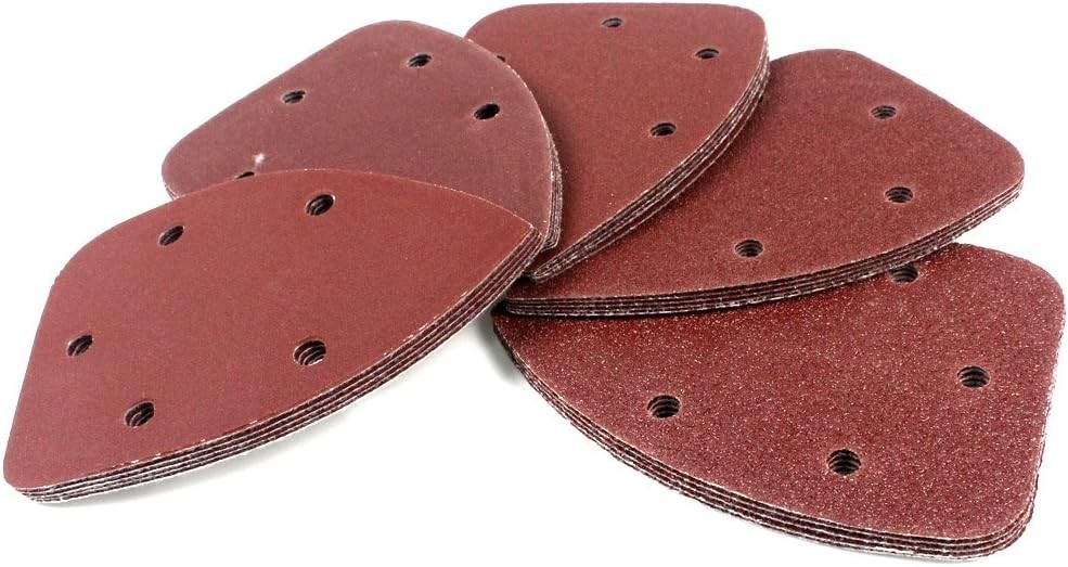 50pcs Mouse Sander Sandpaper – 40/80/120/180/240 Grits for All Surfaces