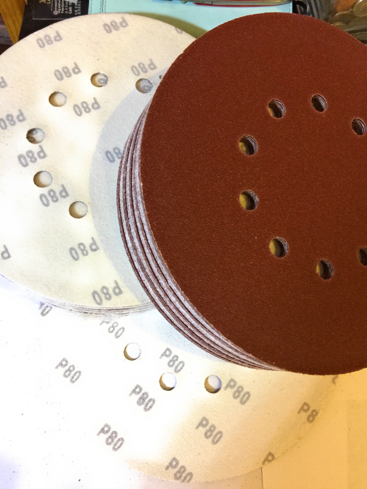 80 Grit Sanding 9″ Discs 10 Holes For Drywall Sander 9 inch 10 Pcs Hook & Loop