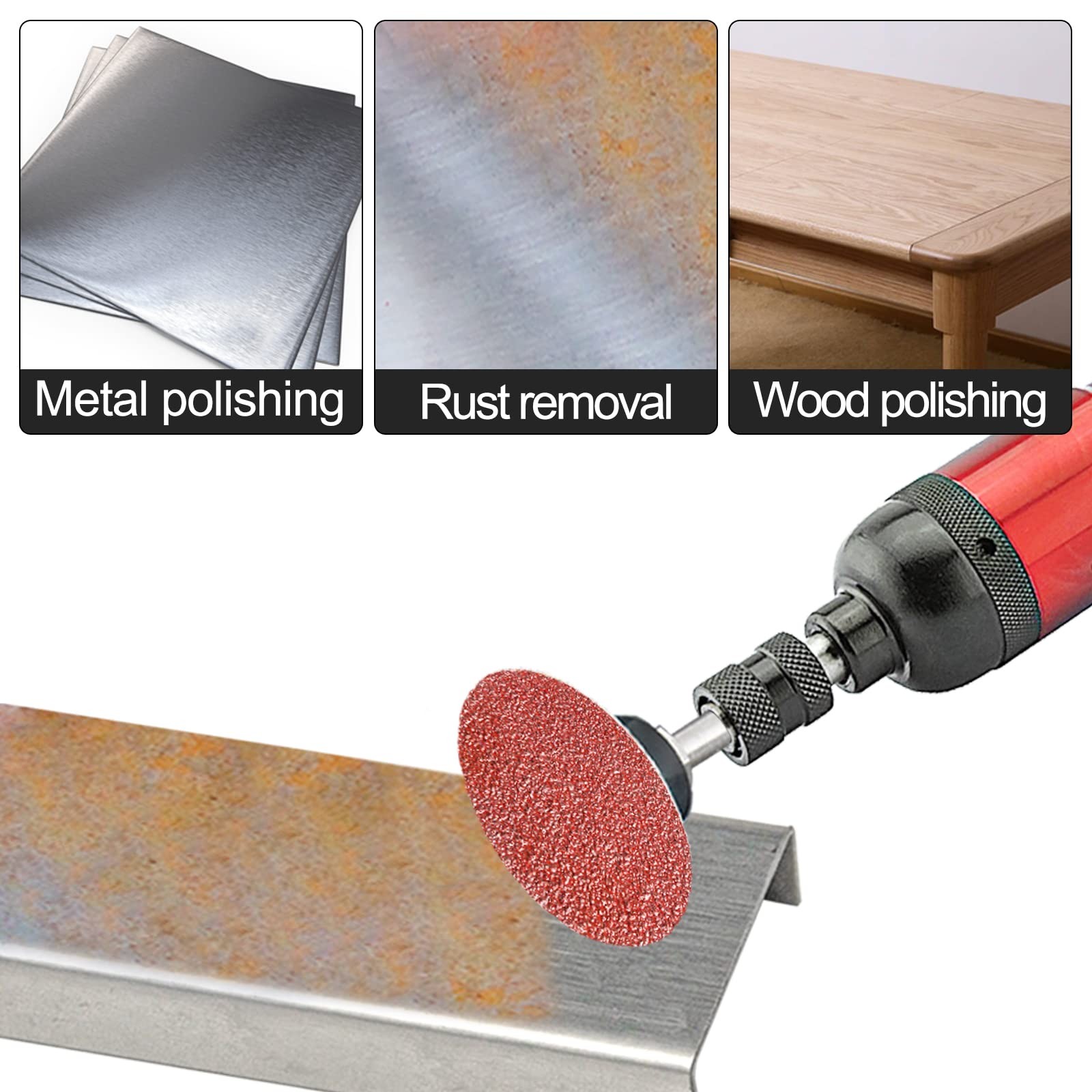 FPPO Aluminum Oxide Grit 40 50Pcs 3 Inch Sanding Disc R-Type 3 inches, Red